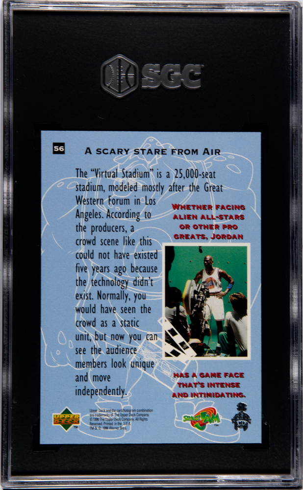 1996 Upper Deck Space Jam Michael Jordan SGC 10 Gem Mint Back of card