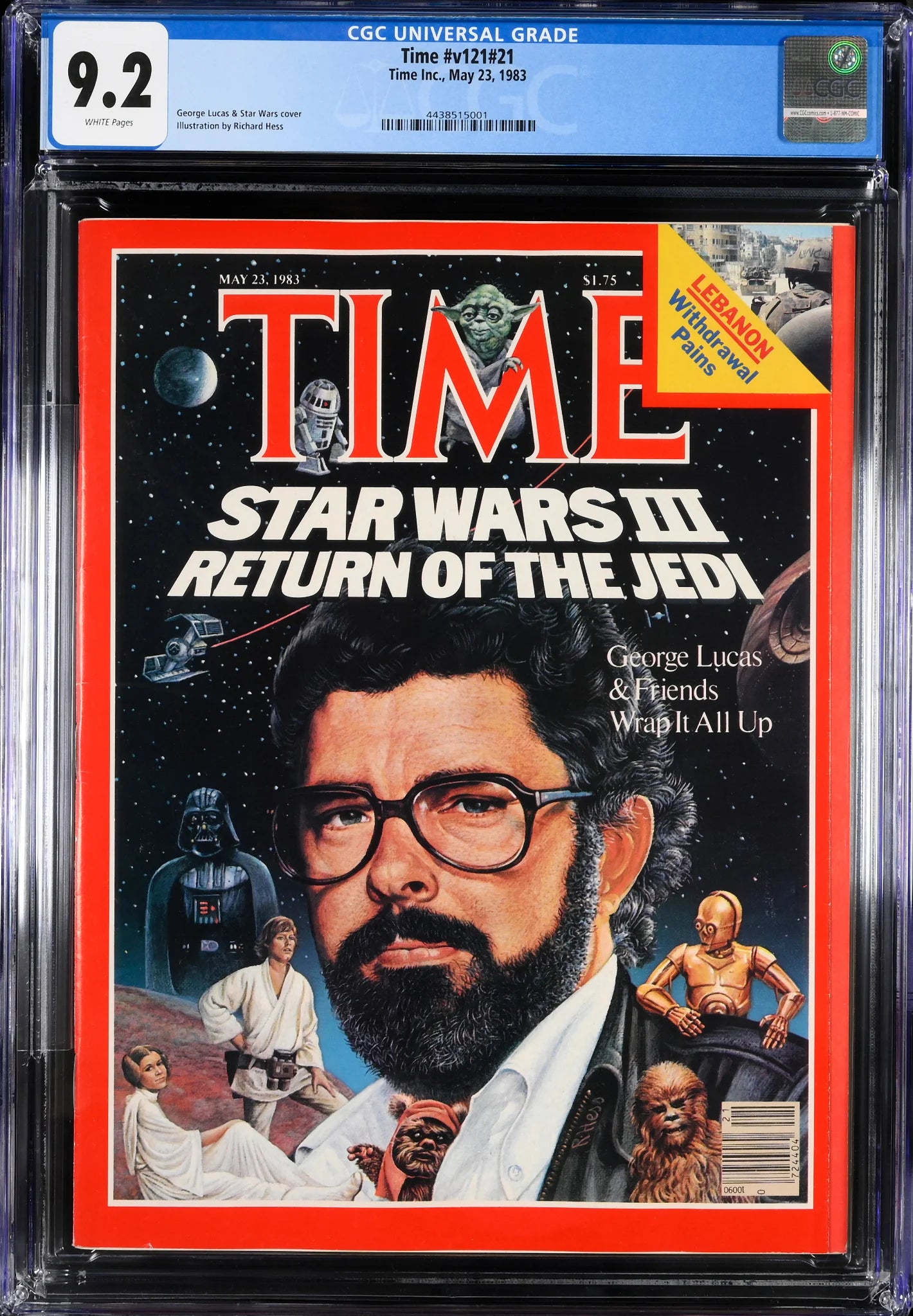 Time magazine featuring George Lucas and Star Wars Return of the Jedi on the cover, May 23, 1983, CGC graded 9.2, highest graded