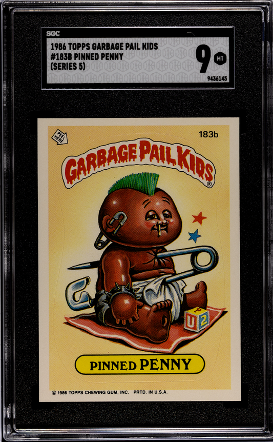 1986 Topps Garbage Pail Kids #183b Pinned Penny (Series 5) – SGC 9 Mint