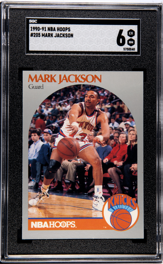 1990-91 NBA Hoops #205 Mark Jackson Card – SGC 6 EX/NM