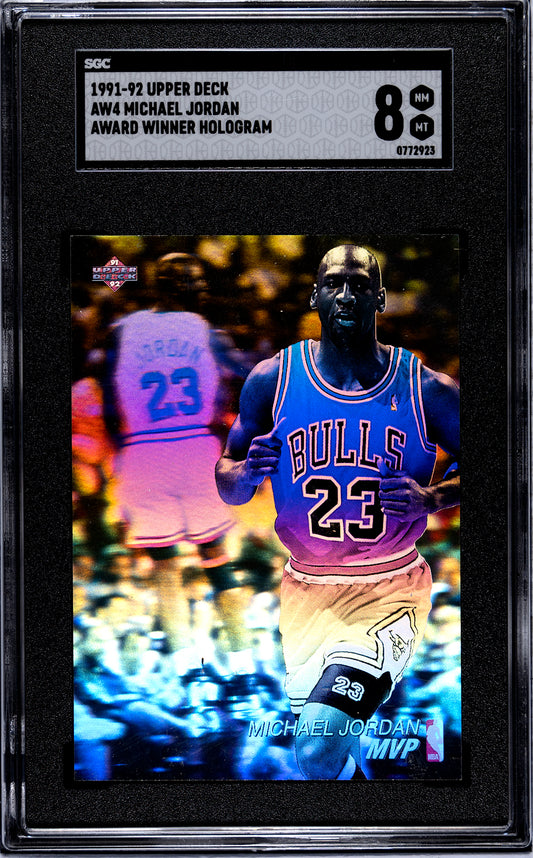 1991-92 Upper Deck AW4 Michael Jordan Award Winner Hologram | SGC 8 NM | Iconic MVP Tribute